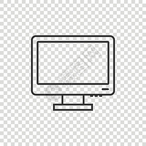 平面样式的个人电脑 桌面 pc 矢量图在孤立的背景上 监控显示标志的经营理念互联网监视器电气电子技术商业白色插图办公室展示图片