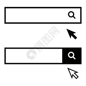 搜索栏和鼠标指针的一组图标主页技术用户盒子电脑网络导航浏览器酒吧放大镜图片