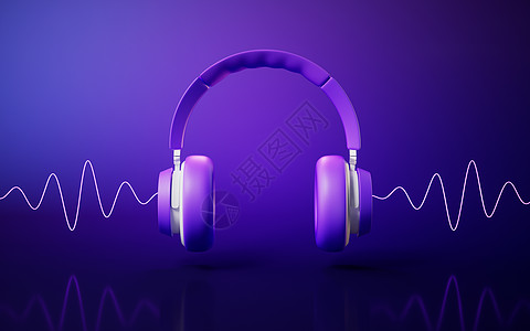耳机游戏耳机 3D翻接 听音频电子设备闲暇娱乐渲染音乐立体声歌曲海浪收音机体积扬声器图片