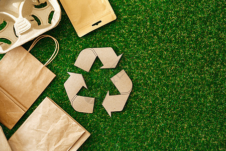 手纸生态袋 无害生态的消费概念绿色小样牛皮纸棕色杂货回收销售空白零售购物图片