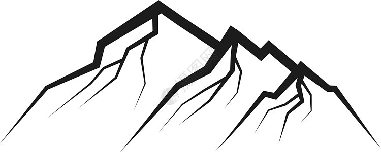 山区山脉图标 优等线标志 自然岩石符号图片