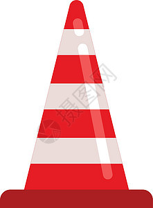 交通锥形图标 红条纹安全高柱图片