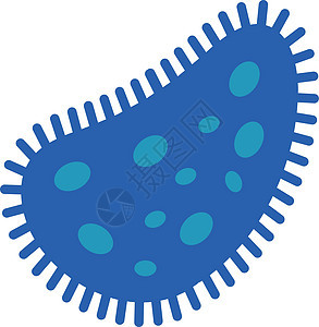 蓝色阿米埃巴图标 平底细菌 生物符号图片