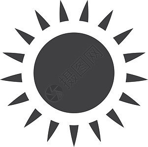 太阳图标 黑色闪亮徽章 浅符号图片