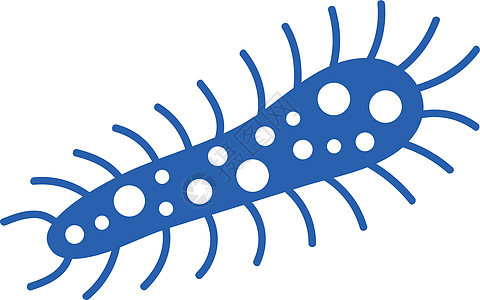 蓝色病原体细胞 细菌图标 Amoeba符号图片