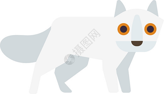 极地狐狸图标 可爱的白北极动物图片