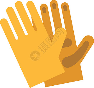 黄色保护手套 手工工作的个人安全性;图片