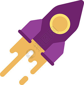 飞火箭图标 紫色航天器平式标志图片