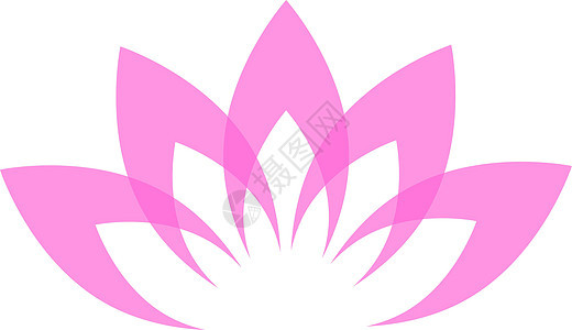 粉色莲花徽标 亚洲传统花朵 精神符号图片