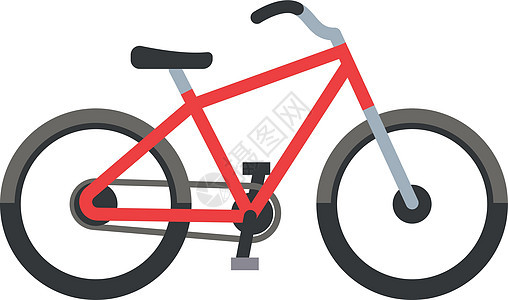 自行车图标 红色双轮车自行车侧视图图片