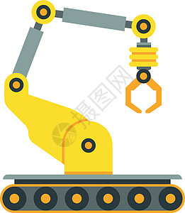 工厂机器人手 机械臂黄色图标图片