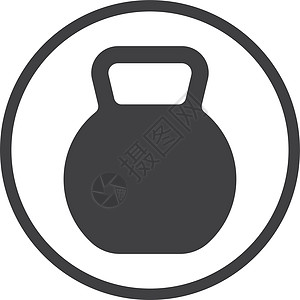 Kettlebell 图标 重量提升符号 健身标志图片