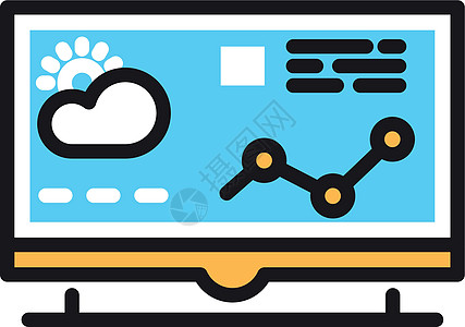 计算机屏幕上的天气符号 预报应用程序或网站图标;图片