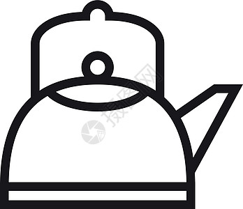 Ketle 图标 金属沸水容器 线性茶壶图片