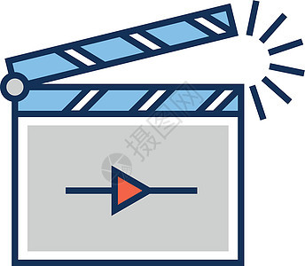 电影图标 Clapper 板牌符号 视频播放符号图片