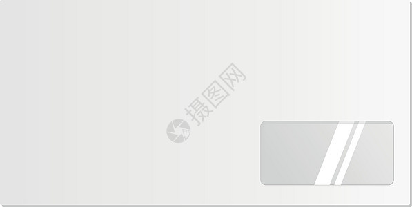 信封模板 带有塑料窗口的现实空白纸图片