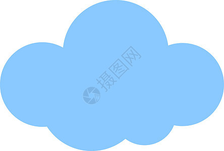 云形符号 蓝色纸状 可爱的毛发风格图片