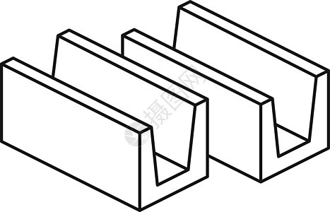 金属剖面图图标 钢梁 建筑材料图片