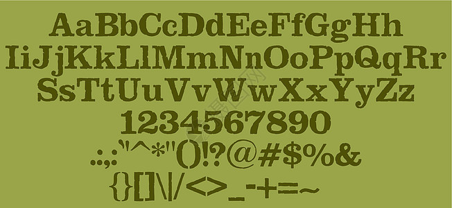 手绘旧绿色字母字体图片