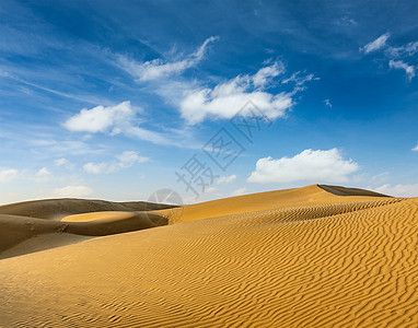 印度拉贾斯坦邦Thar沙漠的Dunes风景土地旅行日光日落天空观光旅游沙丘沙漠图片