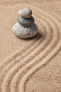 日本Zen石园冥想曲线禅园石头庭园沉思精神专注倾斜禅石图片