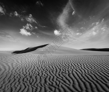 印度拉贾斯坦邦Thar沙漠的Dunes日光沙丘旅游土地体重旅行天空风景日落沙漠图片