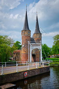 荷兰Delft Delft的Oostport东门建筑胜地地标游客旅游网关入口风景房子旅行图片