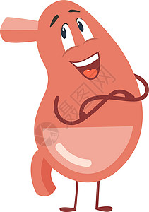 有趣的卡通胃 可爱的饮食消化器官图片
