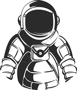 宇航员图标 带有黑色头盔玻璃的太空服 宇航员标志图片