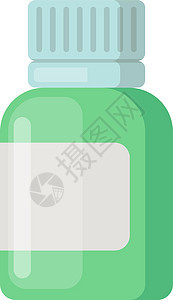 装塑料盖盖的短瓶子 药用玻璃容器图片