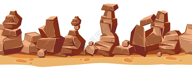 地上沙漠岩石 西部野生游戏背景图片