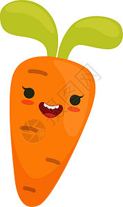 有趣的胡萝卜角色 面带笑脸的卡通蔬菜背景图片
