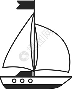 帆船图标 可爱的小游艇 小船玩具图片