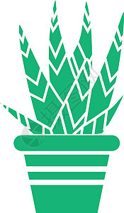 热带原生植物图标 绿色双光灯花盆图片
