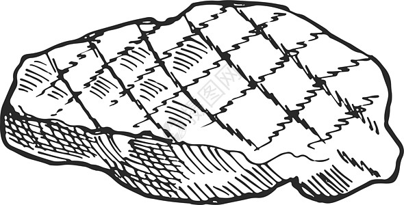 牛排草图 手工做烤肉切肉图片
