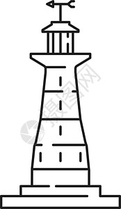 灯塔图标 海洋信号塔的线路风格图片