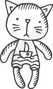悲伤的猫软玩具 婴儿袜子动物草图图片