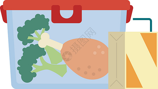 健康午餐图标 装有新鲜蔬菜的塑料容器图片