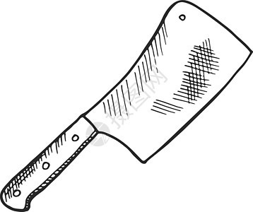 肉类切肉用屠夫刀背景图片