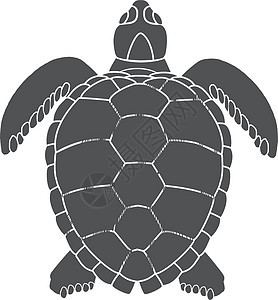 游泳海龟图标 海洋动物黑符号图片