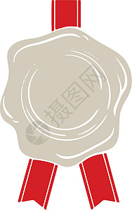 装饰性橡皮海豹 红丝带证书徽章图片