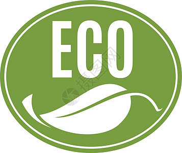圆环生态标签 有机产品的绿叶标志图片