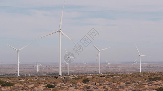 风电场的风车 风车能源发电机 美国沙漠风电场旋转场地螺旋桨生产风力涡轮沙漠资源创新农场图片