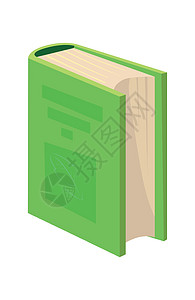 卡通绿色教科书 垂直彩色日记或已预订文件 矢量图片