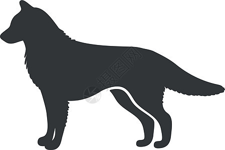 西伯利亚北部种族狗 艺术矢量图标图片
