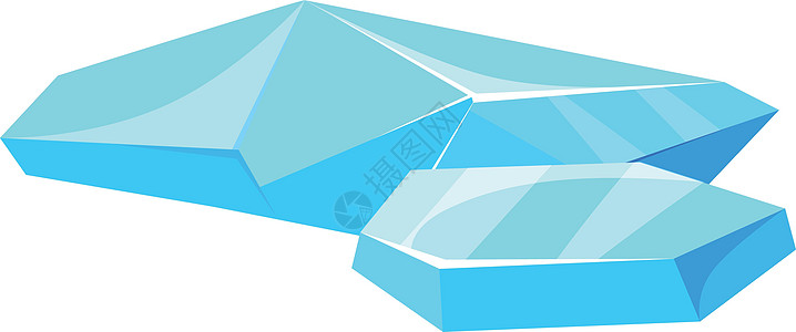 浮冰块 孤立的干净冷冻形状框架 卡通平面矢量插图图片