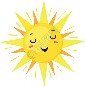 太阳快乐 阳光热断裂插图 矢量设计图片
