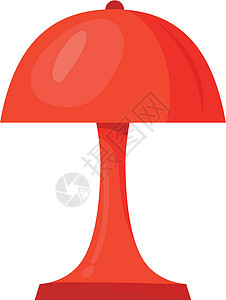 蘑菇红桌灯 卡通照明器 有软树荫 作家用灯光 矢量图示图片