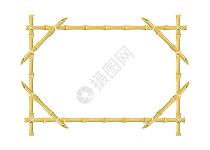 矩形竹竹框 日本手制招牌板 框架矢量物体图片