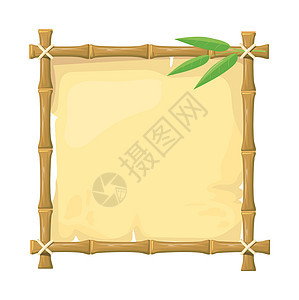 竹子菜单 中国沙滩 矢量图示图片